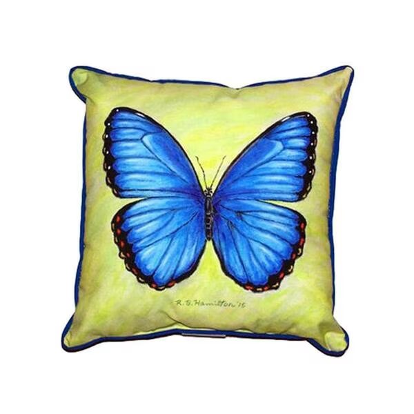 Dicks Blue Morpho Extra Large Zippered Pillow, Betsy Drake, Mfr#: ZP348